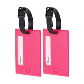 Proworld Bagagemærker 2 stk. med Skjult Adresse og Telefonnummer, Pink