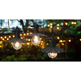 LED Party Lyskæde 2,5 m, 6 LED Filament Pærer med Bølgeformede Skærme, Varm Hvid 