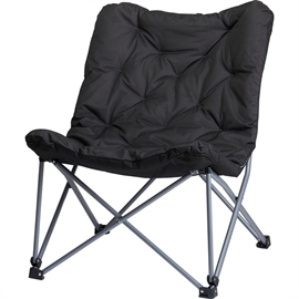 Redcliffs Foldbar Campingstol med Polsteret Sæde og Ryglæn, Sort