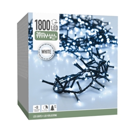LED Micro Cluster Lyskæde 36 m 1800 LED, Kold Hvid 
