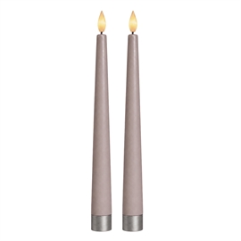 LED Stagelys 2stk. 24cm Vokslys med Fjernbetjening, Grå