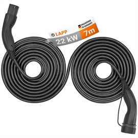 Lapp Mobility Type 2 Selvoptrækkende Ladekabel Sort 7M 22kw