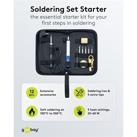 Goobay Loddesæt Starter 12 dele med 60W loddekolbe