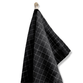 4-Pak Viskestykker i Bomuld 50x100 cm med Strop, Sort