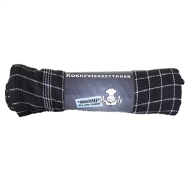 4-Pak Viskestykker i Bomuld 50x100 cm med Strop, Sort