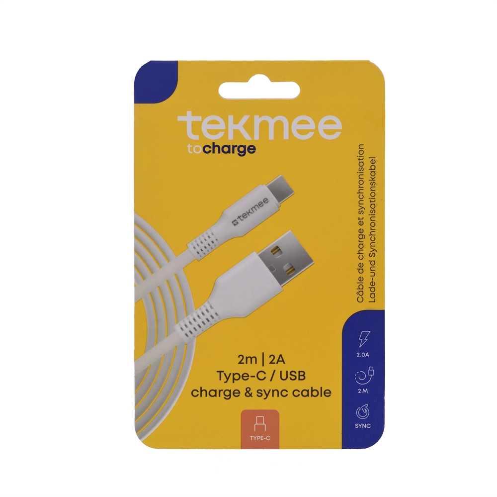 Tekmee 2 meter Type-C / USB kabel | Køb her