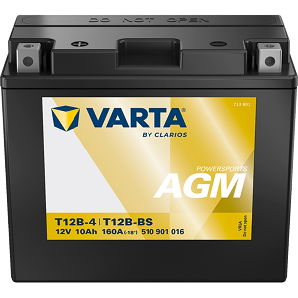 Varta Powersports AGM 510 901 016 MC batteri 12 volt 10Ah (+pol til venstre) 