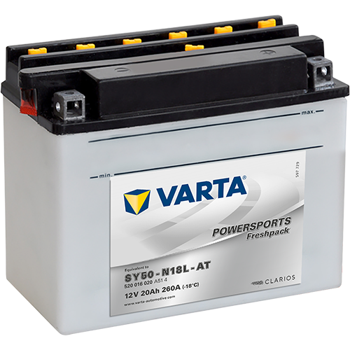 Varta 520 016 020 MC batteri 12 volt 20Ah (+pol til højre) 