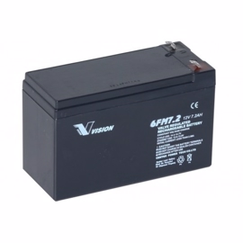 Vision CP1272 Blybatteri 12 volt 7,2Ah F2 terminal 6,3mm