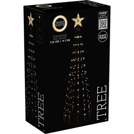 LED Juletræ med Fjernbetjening H: 150 cm, Varm Hvid