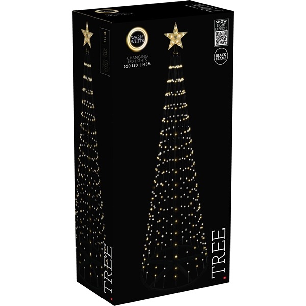 LED Juletræ med Fjernbetjening H: 300 cm, Varm Hvid