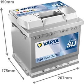 Varta B20 Black Dynamic Bilbatteri 12V 45Ah 545413040