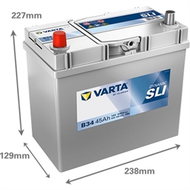Varta B34 Blue Dynamic Bilbatteri 12V 45Ah 545158033