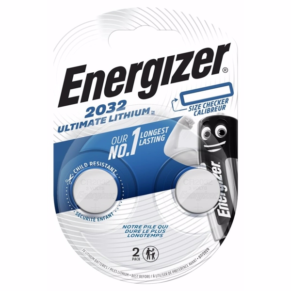 CR2032 3V Energizer Ultimate Lithium batteri 2 pak