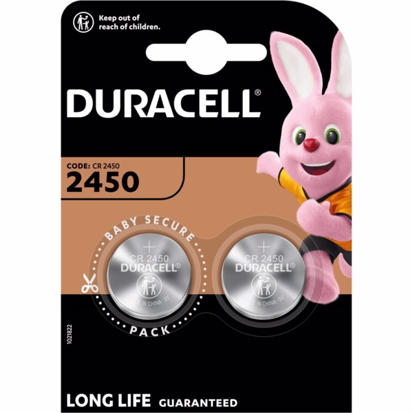 CR2450 3V Duracell Lithium batteri 2 pak