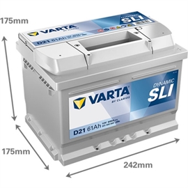 Varta D21 Silver Dynamic Bilbatteri 12V 61Ah 561400060