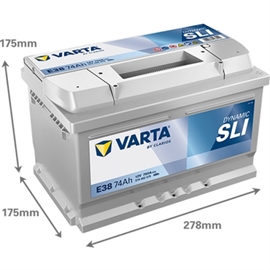 Varta E38 Silver Dynamic Bilbatteri 12V 74Ah 574402075