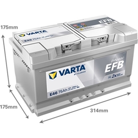 Varta E46 Blue Dynamic EFB Bilbatteri 12V 75Ah 575500073