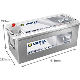 Varta LED190 Professional Dual Purpose EFB Bilbatteri 12V 190Ah 930190105