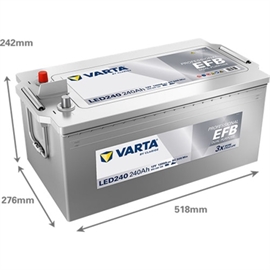 Varta LED240 Professional Dual Purpose EFB Bilbatteri 12V 240Ah 930240120