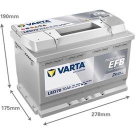 Varta LED70 Professional Dual Purpose EFB Bilbatteri 12V 70Ah 930070076