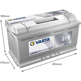 Varta LED95 Professional Dual Purpose EFB Bilbatteri 12V 95Ah 930095085