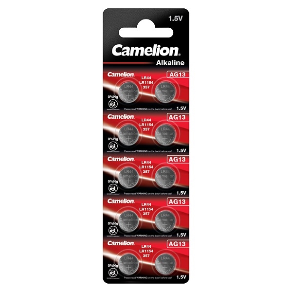 Camelion LR44 1,5V Alkaline Batterier, 10 pak