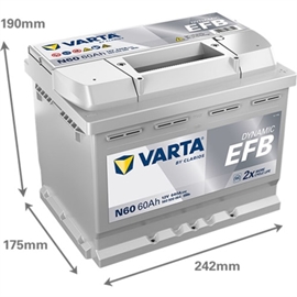 Varta N60 Blue Dynamic EFB Bilbatteri 12V 60Ah 560 500 064