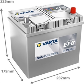 Varta N65 Blue Dynamic EFB bilbatteri 12V 65Ah 565 501 065