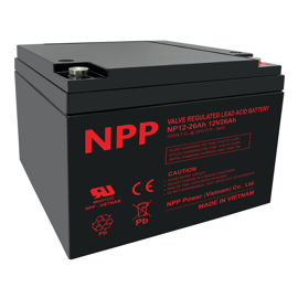 NPP Power AGM blybatteri 12v 26Ah 