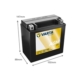 Varta 512 014 020 Powersports MC batteri 12 volt 12Ah (+pol til venstre)