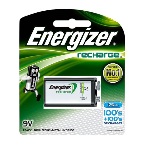 Energizer 9 Volt Genopladeligt batteri 175 mAh