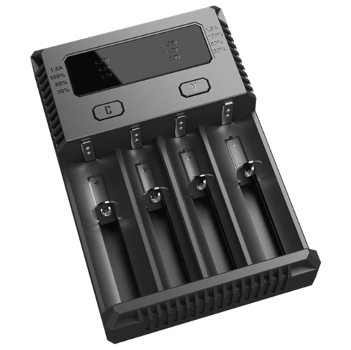 Li-Ion batteri oplader 14500/17335/18650/26650 (4 batterier)
