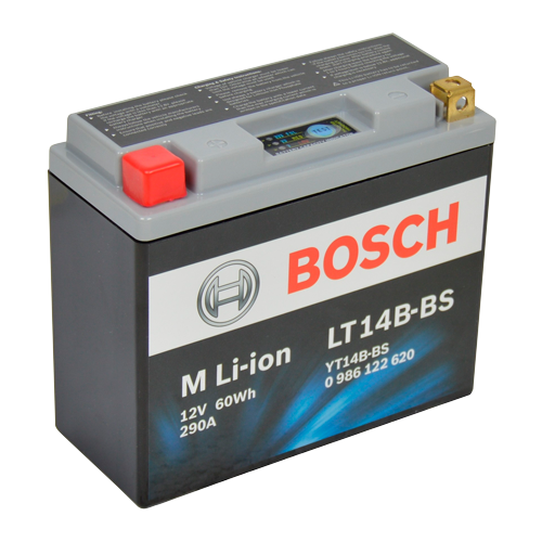 Bosch lithium MC batteri LT14B-BS 12volt 5Ah +pol til Venstre
