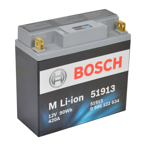 Bosch lithium MC batteri 51913 12volt 7,5Ah +pol til højre
