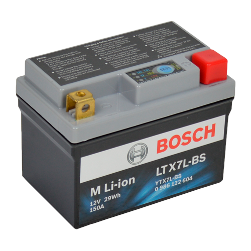 Bosch lithium MC batteri LTX7L-BS 12volt 2,4Ah +pol til højre