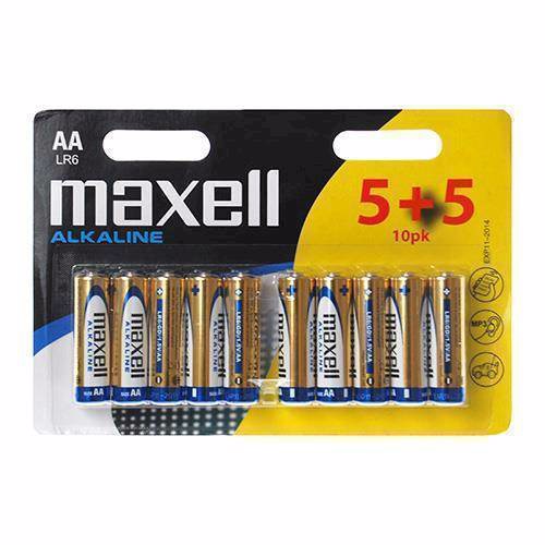 Maxell LR06/AA Alkaline batterier 5+5 pakning