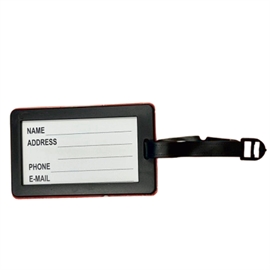 Bagagemærke Dannebrog – Navneskilt i Fleksibel PVC, Rød/Hvid