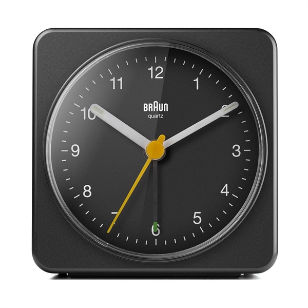 Braun BC03B Analogt Vækkeur med Stille Urværk, Sort