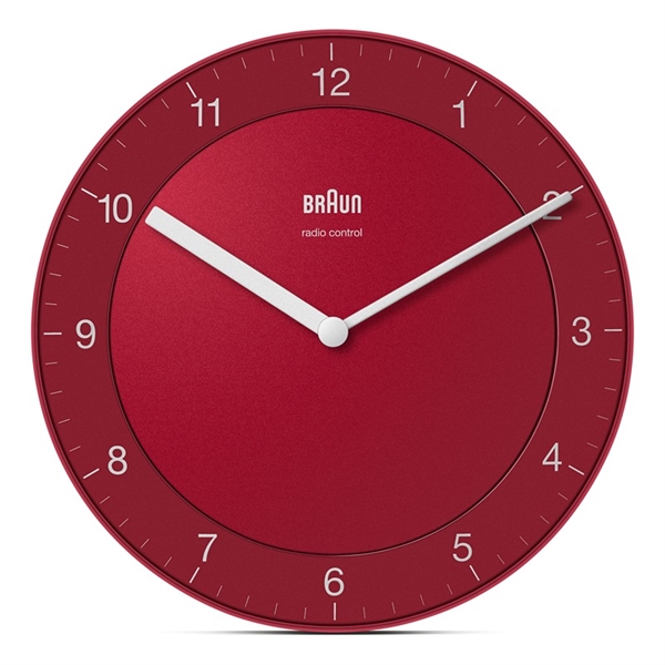 Braun BC06R-DCF Radiostyret Analogt Vægur 20 cm, Rød