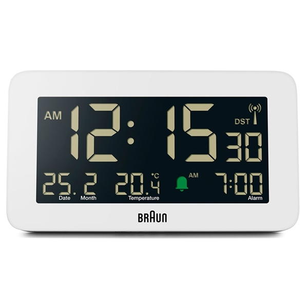 Braun BC10W-DCF Radiostyret Digitalt Vækkeur, Hvid
