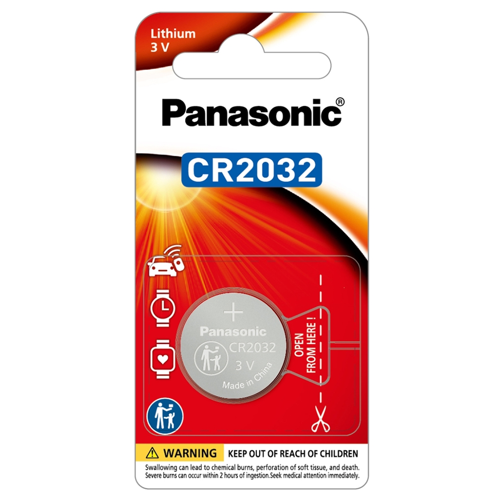gravid Skorpe pubertet CR2032 3V Panasonic Lithium batteri