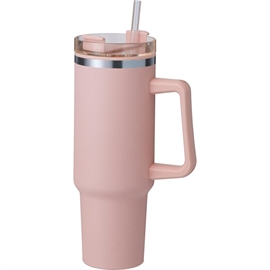 EH Termokrus med Låg, Sugerør og Håndtag 1200 ml., Lyserød