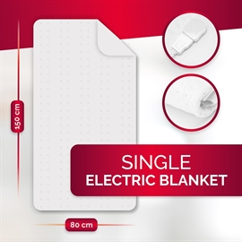 Alpina Elektrisk Undertæppe 150 x 80 cm – 3 Varmetrin, Hvid