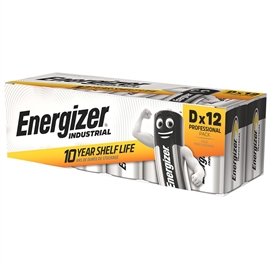 Energizer D (LR20) Industrial Batterier 1,5 V,  12 stk.