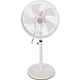 Gulvventilator med Horisontal Oscillation, Fane Ø: 45 cm, Justerbar Højde: 120 cm, Hvid