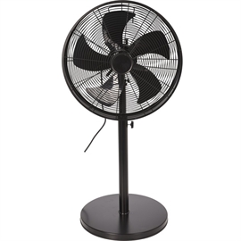 Gulvventilator med Horisontal Oscillation, Fane Ø: 45 cm, Justerbar Højde: 120 cm, Sort