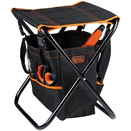 Black & Decker Foldbar Haveskammel med Værktøjstaske, Sort