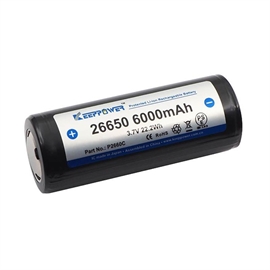 Keeppower 26650 P2660C 3,6 volt Li-Ion batteri 6000 mAh med sikkerhedskredsløb
