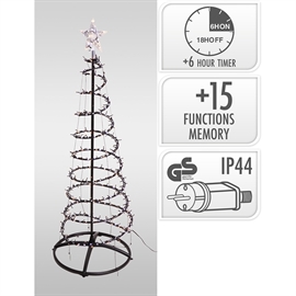 LED Juletræ med Timer 524LED, 150cm, Hvid/Varm hvid